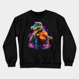 Alligator Playing Violin Crewneck Sweatshirt